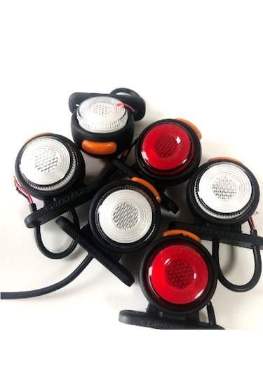 10 Adet Neon Ledli Takoz Lamba 12-24 Volt Kırmızı-beyaz