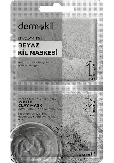 Dermokil Maske Beyazlatıcı Etkili Beyaz Kil Maskesi 2x7.5 Ml