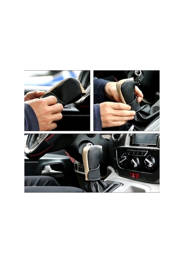 Dancemonkey Pu Deri Araba Vites Topuzu Nefes Alabilir Kaymaz Bej/siyah Bej Siyah