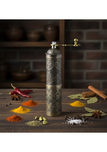 Ludıa Zamak Metal Kalay Renk 3 Lü Set Karabiber,kahve,çörek Otu El Değirmeni Öğütücü Grinder S2 Koyu Gri