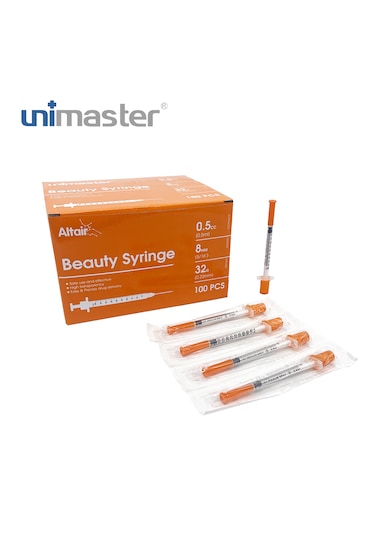 Unimaster 0.5 Ml 32 G 8 Mm Mezoterapi Enjektörü 100 Adet