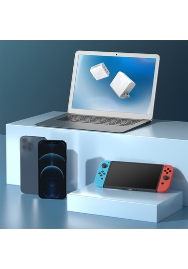 Novahub 65w Usb-c & Usb-a Çift Portlu Hızlı Şarj Adaptörü, Ganfast Teknoloji, Kompakt, Taşınabilir, Güvenli Şarj