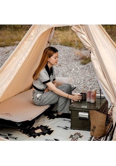 Bloomnest Bağlanabilir Ultra Hafif Şişme Kamp Yatak Pedi, Taşınabilir Seyahat Matı Çadır Trekking İçin Çok Renkli Farklı Renk Desenli Çok Renkli