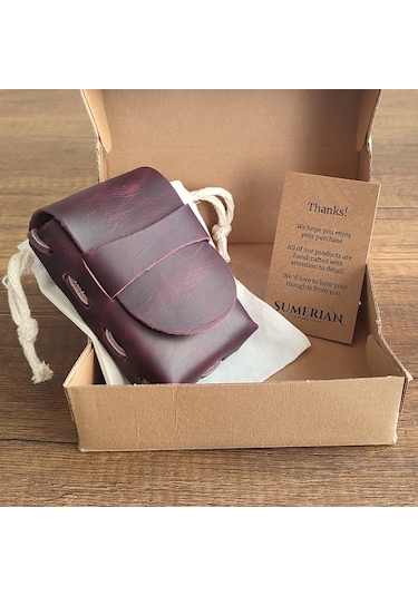 Sumerian Leather Craft Deri Sigara Kılıfı Fuşya