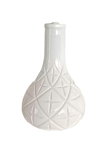 Gina Beyaz Cam Abajur Beyaz