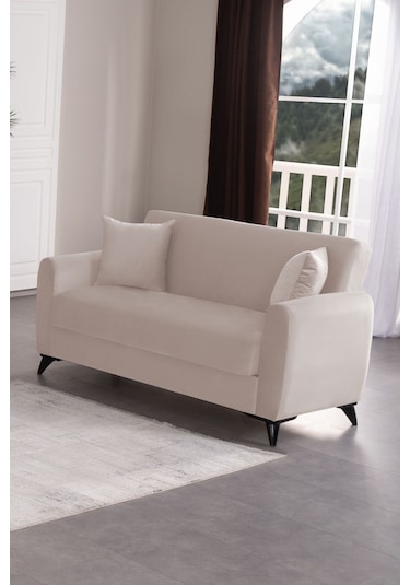 Kilim Mobilya Dove Iki Kişilik Yüksek Ayaklı Kanepe Krem Krem
