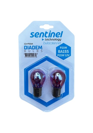 Sentinel Diadem Turuncu 12v P21w Ba15s Tek Duy Düz Tırnak Ampul 2 Adet