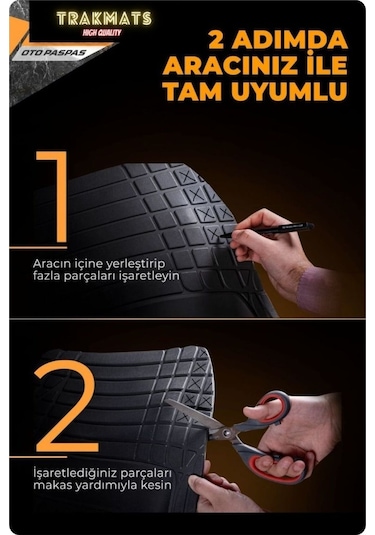 Renault Megane 4 Sedan Sol Kulak 2023 Universal Kesilebilir Havuzlu 4d Oto Paspas Ada Siyah