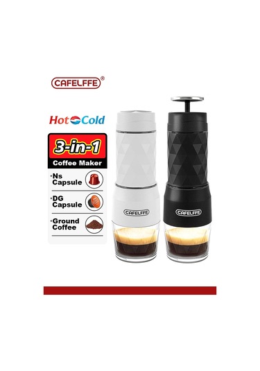 Cafelffe 3 In1 Taşınabilir Kahve Makinesi Sıcak/soğuk Su Manuel