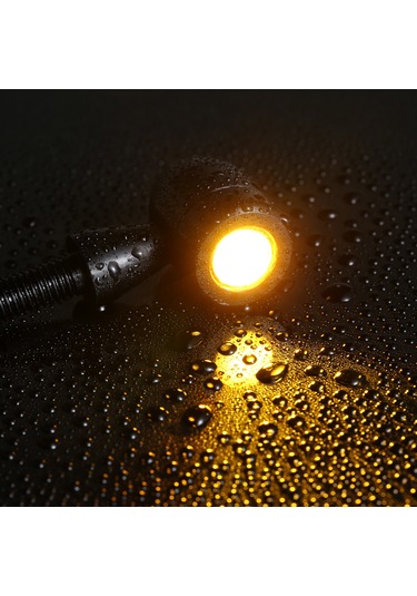 Honmex Klasik Kafe Racer Motosikletleri İçin Led Metal Mini Flaşör, Mermi Tipi, Aluminyum Alaşımlı, Siyah