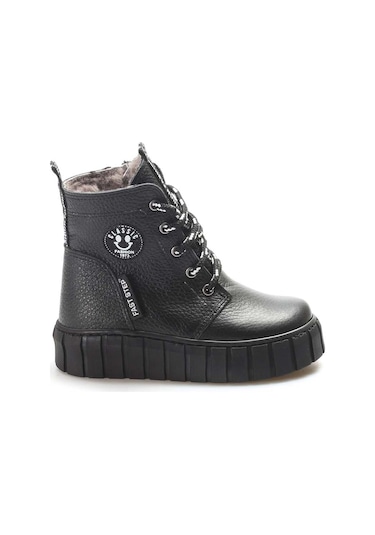 Fast Step Hakiki Deri Kürklü Unisex Çocuk Klasik Bot 769kxa130 Siyah