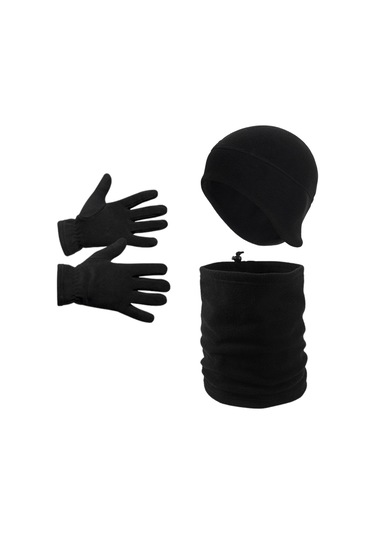 Kışlık Polar Eldiven - Kulaklıklı Bere - İpli Boyunluk 3'lü Set