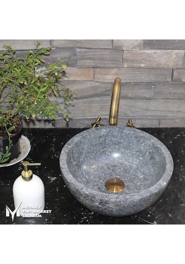 Gri Mermer Mini Çanak Lavabo