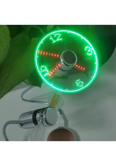 Led Zaman Göstergeli Taşınabilir 1 Adet Usb Fan Mini Esnek Soğutma Fanı A Diğer