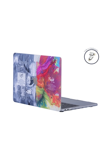 Apple Uyumlu MacBook Pro Kılıf Hardcase A1706-08 1989 2159 2251-89 2338 Brain Beyaz