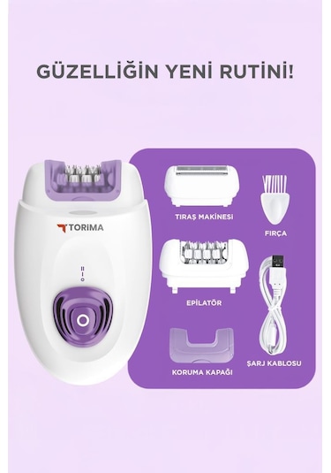 Torima Tep-01 Beyaz 2in1 Şarjlı Tüm Vücut Epilatör