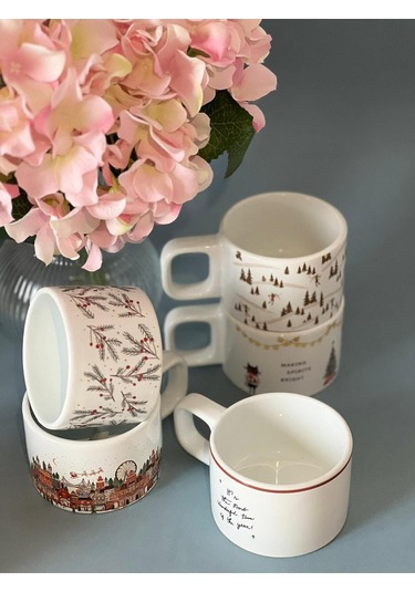 Yılbaşı Christmas Temalı Kupa Bardak MAvi