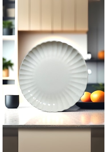 Kütahya Porselen Bone Luz Form Pasta Takımı 6 Parça 21cm Beyaz Bnlzf21dus600 Beyaz