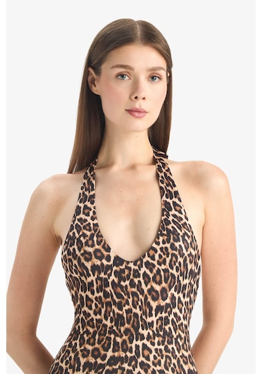 DeFacto Leopar Desenli Mayo-Fall in Love D4048AX25SPBK81 Siyah