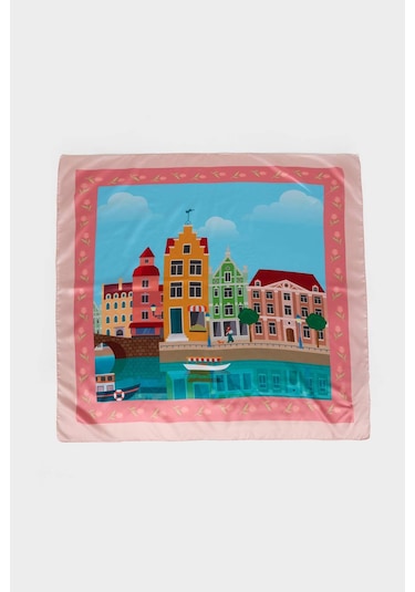 Defacto Kadın Amsterdam Temalı Fular G0799axnspn1 Pembe