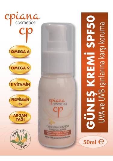 Güneş Koruyucu Krem Spf 50 Argan Yağı 50ml