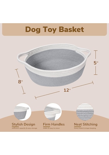 Giysiler İçin Kulplu Küçük Dokuma Depolama Sepeti, 12 "x 8" X 5 " 1