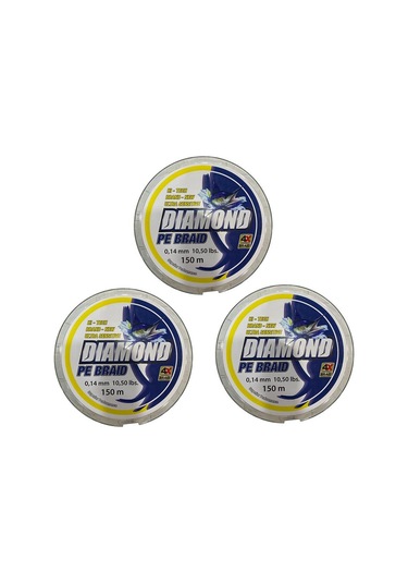 3 Adet Bauer 4x Pe Braid 150 Mt 0.14 Mm Misina