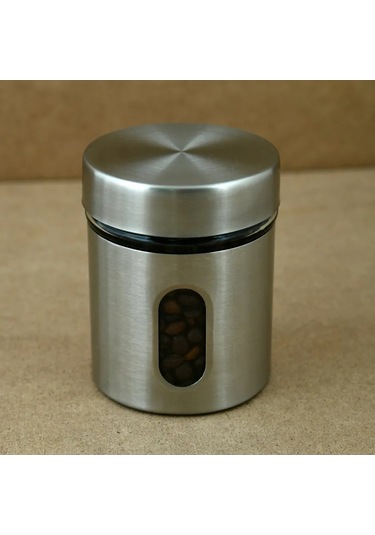 Mul' Tıdom Baharatlar İçin Dökme Ürünler 350 Ml Çelik Kapaklı Kap 336332157 Gri