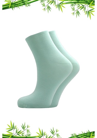 Bambu Kadın Çok Renkli Yarım Konç Diyabetik Şeker Çorabı Sıkmayan Çorap 6'lı Paket Çok Renkli