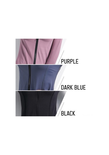 Gajeena Kadın Spor Ceketi - Nefes Alabilir, Hızlı Kuruma, Parmak Delikli, Yoga Ve Koşu İçin Mor