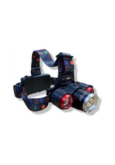 Üç Başlıklı Kafa Feneri Gold Orion OR-117 10W 3x T6 Led Siyah