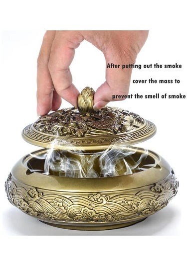 Suntek Kapaklı Dekoratif Kül Tablası Sigara Tutucu İç Ve Bronz