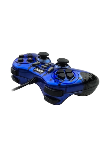 12 Fonksiyon Tuşulu Double Shock Usb Pc Bilgisayar Oyun Kolu Mavi