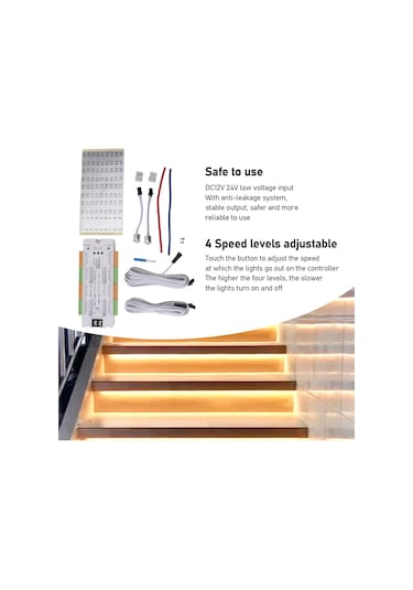 Akıllı Led Hareket Sensörü Merdiven Işık Kontrolörü,4 Mod