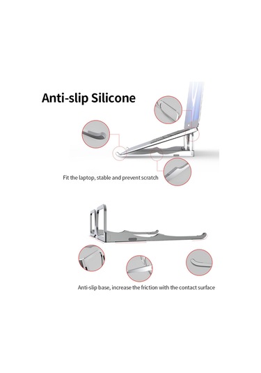 Monyee Katlanabilir Alüminyum Dizüstü Bilgisayar Yükseltici, Taşınabilir Gri Stand, Gözlük Tasarımı