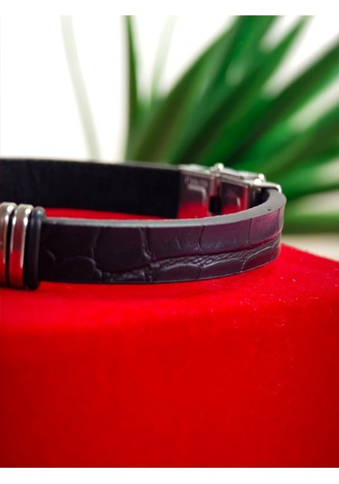 Çelik Derili Bileklik Kişiye Özel İsimli Paslanmaz Derili Çelik İsimli Bileklik 316 L Çelik Beyaz