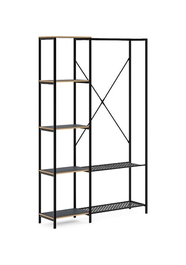 Çok Amaçlı Metal Ayaklı Raflı Dolap Ayakkabılık Füme 1372