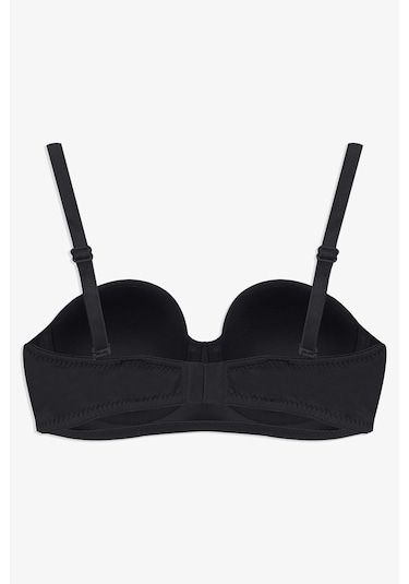2'li Paket - Kadın Dolgusuz Mikro Straplez Sütyen Siyah - Ten