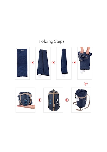 Lixada 190 75cm Kamp Seyahat Açık Zarflı Uyku Tulumu Koyu Mavi