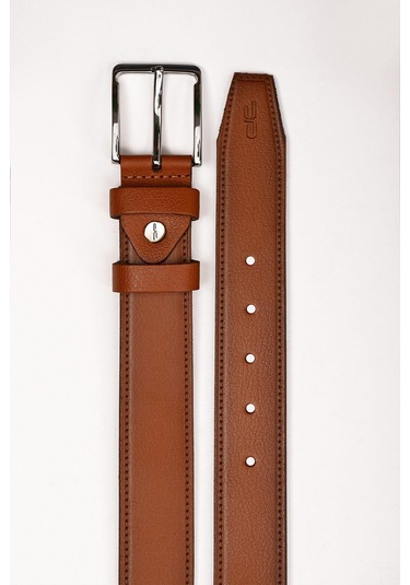 Erkek Hakiki Gerçek Klasik Deri Kemer Taba 112517 001