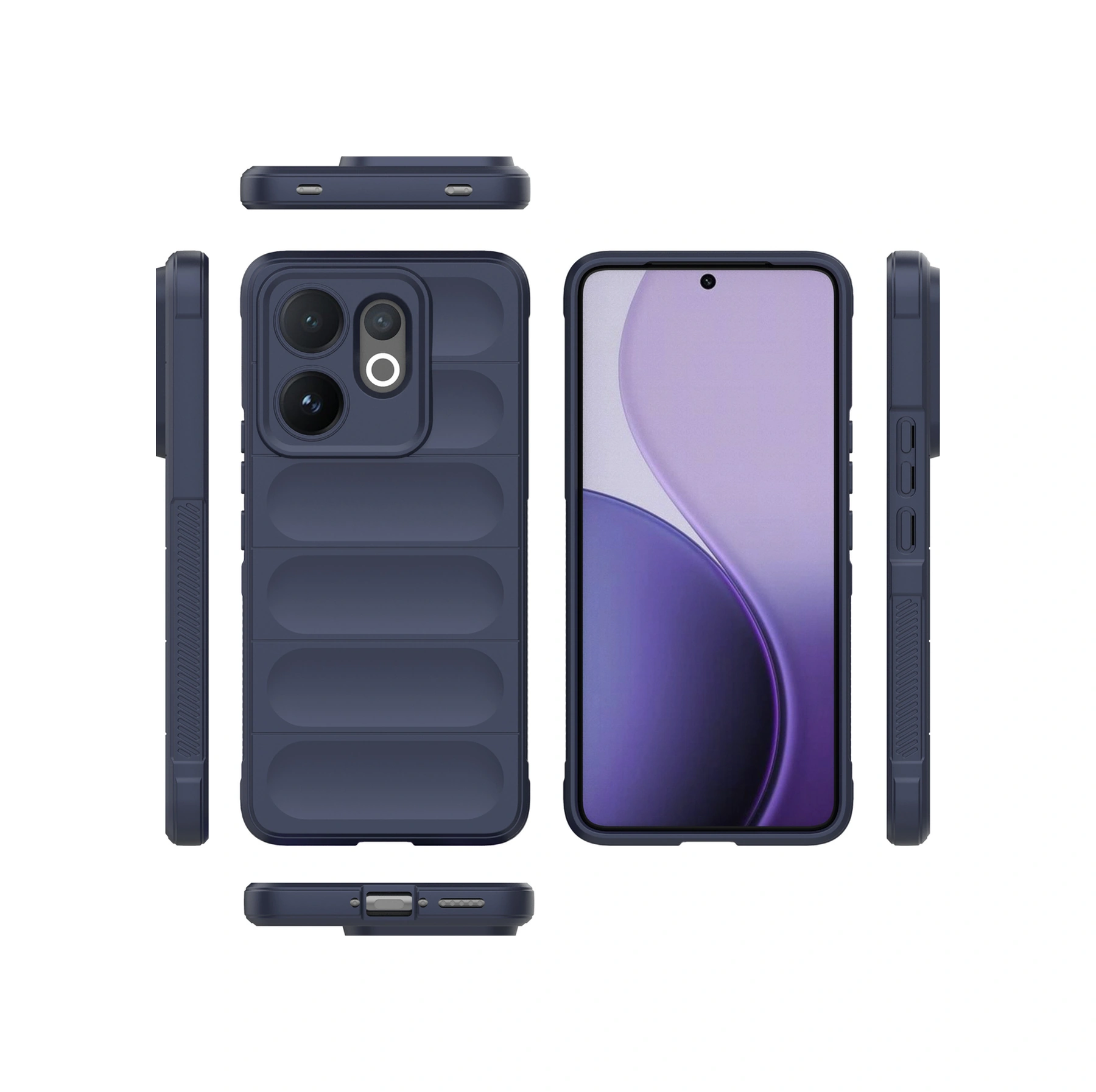 Vivo V60 5g Kılıf Düşmeye Karşı Dayanıklı Yumuşak Tpu Sağlam Telefon Arka Kapağı - Koyu Mavi Koyu Mavi