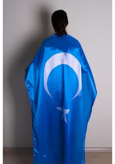 Doğu Türkistan Milli Gönder Bayrağı Raşel Kumaş Dijital Baskı 70x105 cm