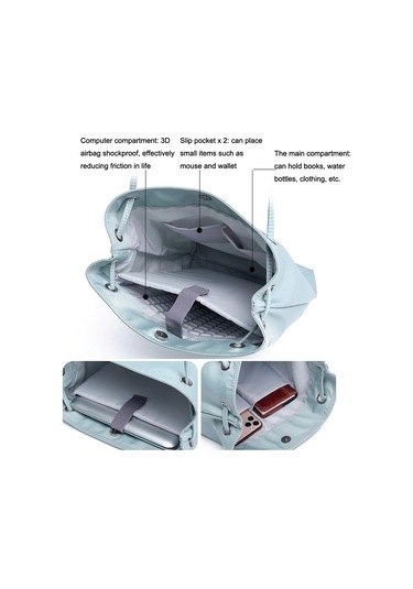MacBook Uyumlu Omuz / El / Messenger Bilgisayar Çantası İçin, Boyut: Büyük Göl Mavisi