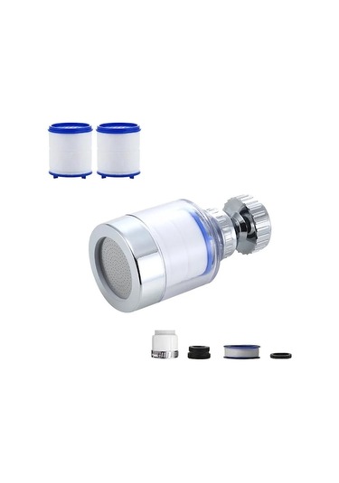 Novahub Musluk Filtre Elemanı Arıtma Püskürtücü Kafa Ev Su Arıtma Filtresi Duş 360 Dönüşlü Kaldır Klor Ağır Metal Filtrelenmiş Mor