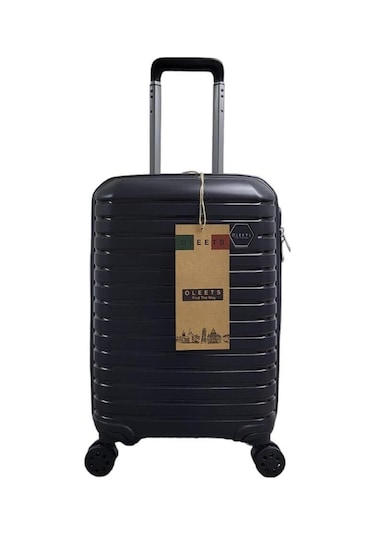 Oleets Kabin Boy Polipropilen Süper Esnek Kırılmaz Tekerlekli Valiz-bavul Siyah