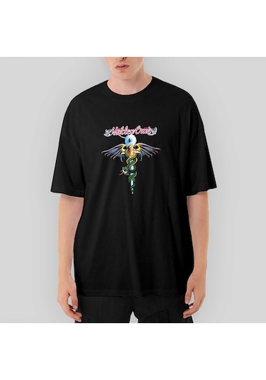 Mötley Crüe Dr. Feelgood Oversize Siyah Tişört Siyah