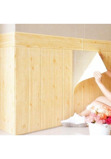 10 Adet Nw37 Ahşap Lambri Arkası Yapışkanlı Esnek Silinebilir