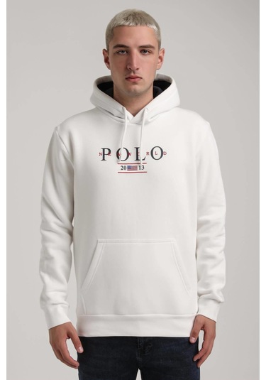 Kapüşonlu Ekru Slim Fit Full-zip Sweatshirt 24fwm64073 Ekru