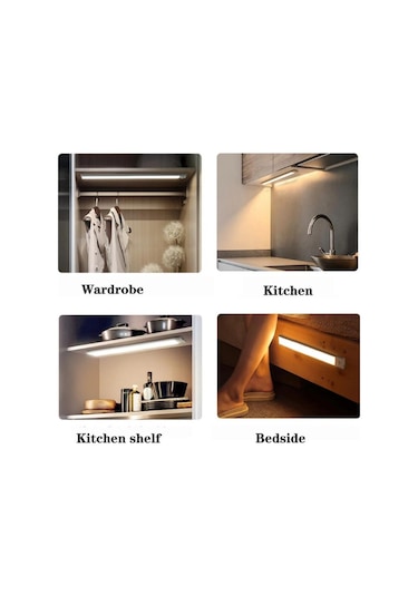 Hareket Sensörlü Tüp Ledli Şarjlı Beyaz 20 CM