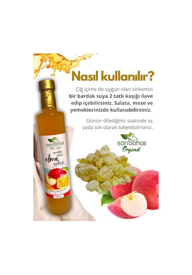 Sandaloz Sakızlı Elma Sirkesi 500 Ml 4'lü Paket - Organik Doğal Fermantasyon